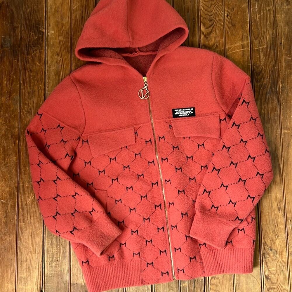 EUC Women's G Star Raw fleece jacket  zip up hooded reddish pink size small